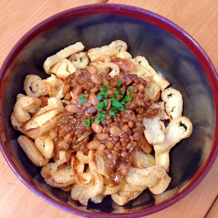 きざみ揚げの金山寺みそ納豆和え